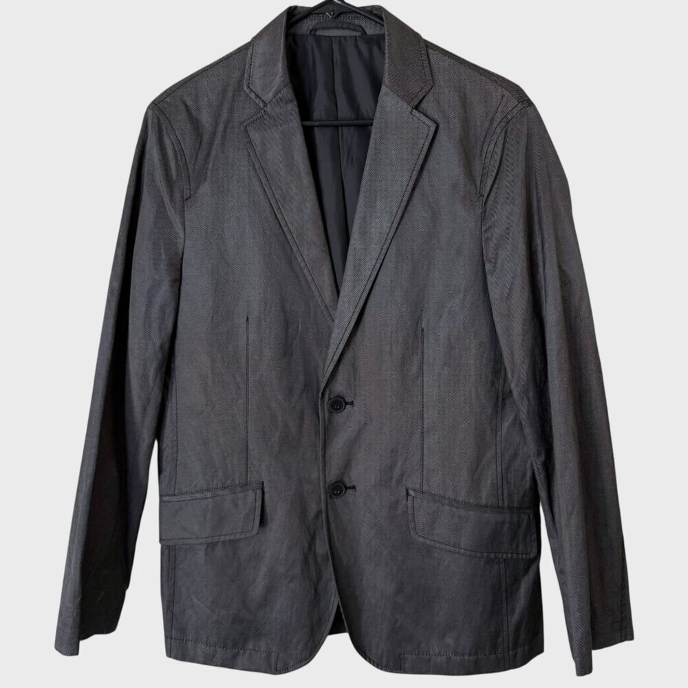 G2000 Blù Metallic Blazer Jacket Gray Men's Size 46 Two-Button Sport Coat